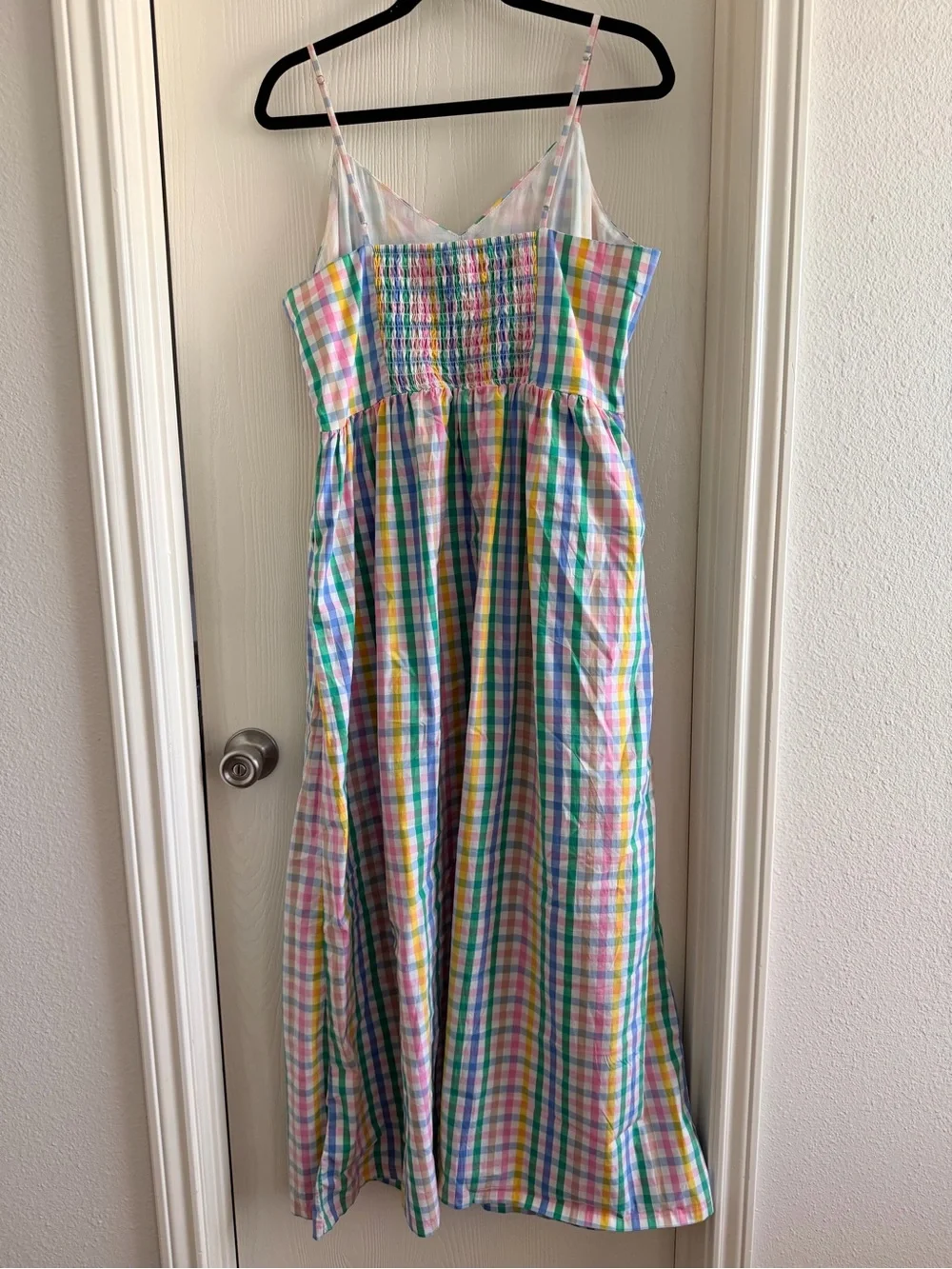 J. Crew Pastel Multi-Color Gingham Maxi Dress